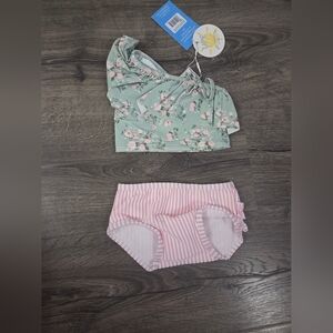 Ruffle Butts Baby Girl Swim Set Size 3-6m NWT
